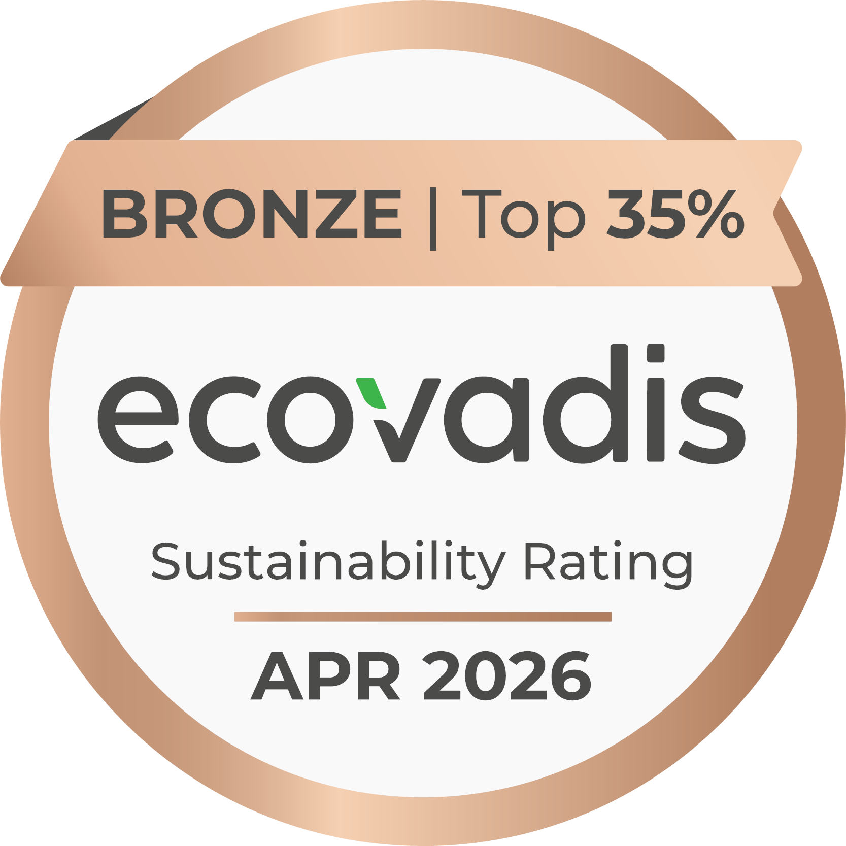 E. Hartikaiselle myönnetty ecovadis Sustainability Rating -logo.