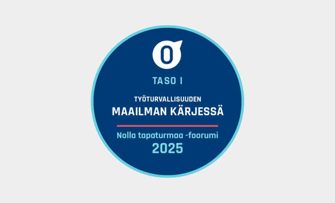 E. Hartikainen saavutti Nolla tapaturmaa -foorumin korkeimman tasoluokituksen